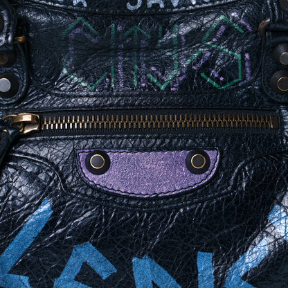 Balenciaga Agneau Graffiti All Over Classic Hardware S City Black Multicolor 12 of 14