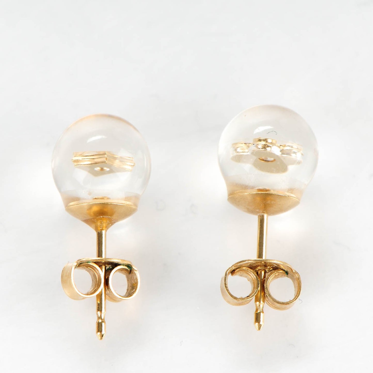 Resin Inclusion Stud Earrings Set of 2 Pink