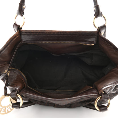 Fendi Vitello Bottalato FF Embossed Large Chef Shopper Tote Chocolate 5 of 22