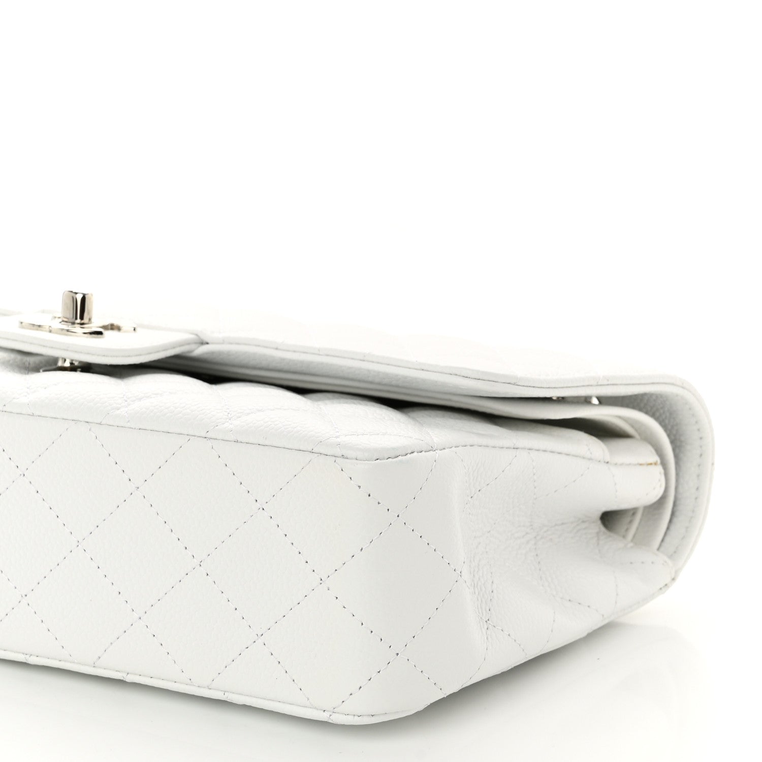 Chanel Caviar Quilted Medium Double Flap White 10 of 10