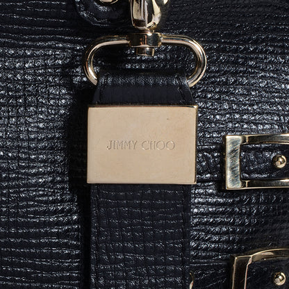 Jimmy Choo Textured Calfskin Blythe L Satchel Black 6 of 7