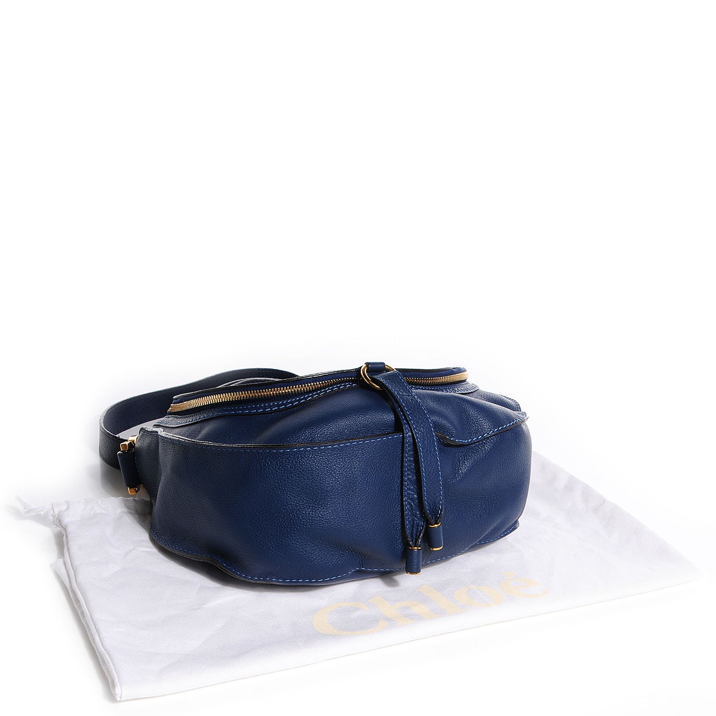 Calfskin Medium Marcie Round Crossbody Bag Royal Navy