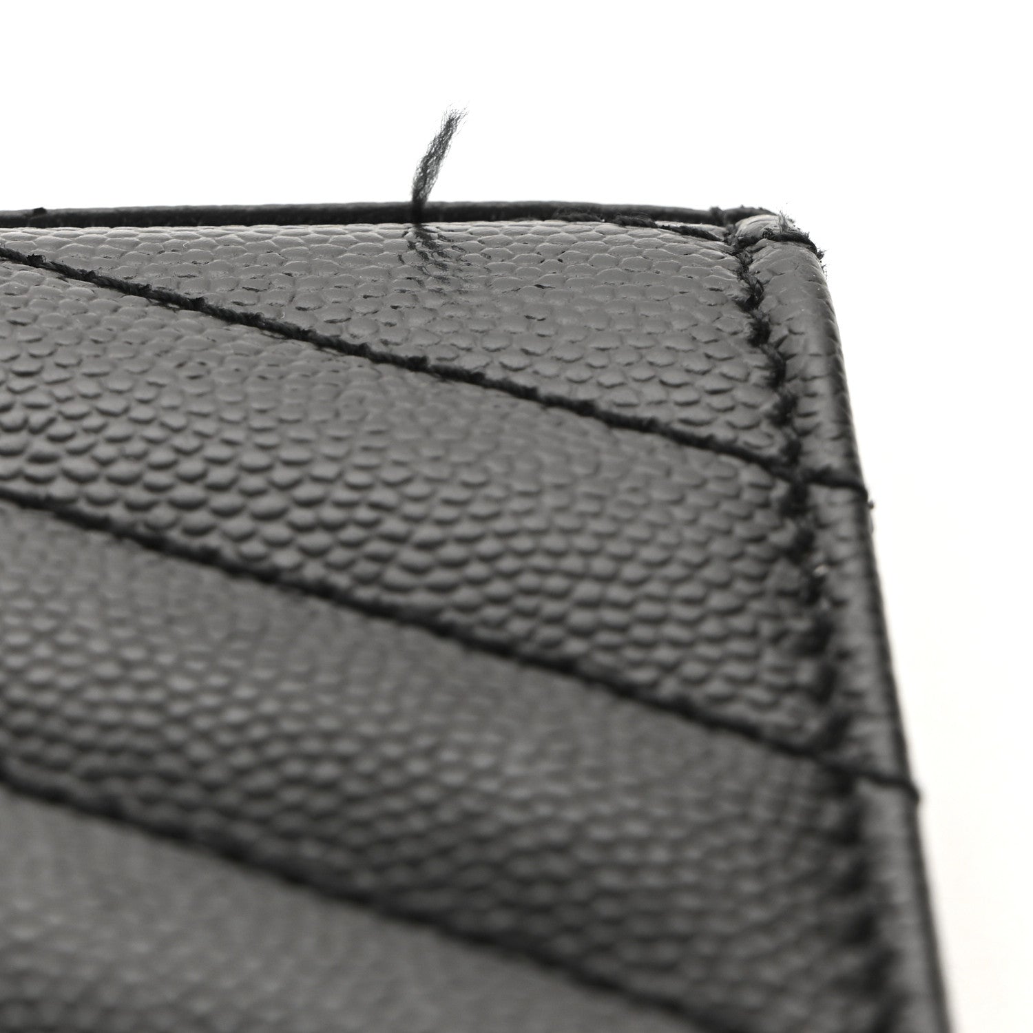 Saint Laurent Grain De Poudre Matelasse Chevron Monogram Monochrome Chain Wallet Black 11 of 11