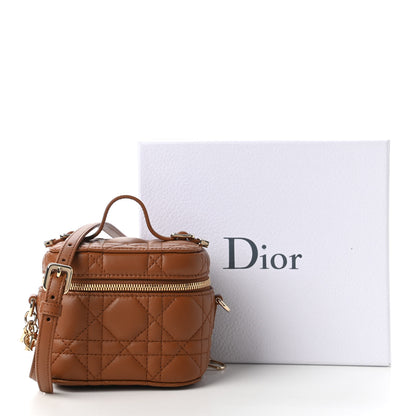 Christian Dior Lambskin Cannage Micro Lady Dior Vanity Case Cognac 11 of 11