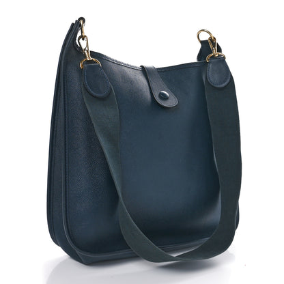 Hermes Courchevel Evelyne GM Bleu Indigo 3 of 9