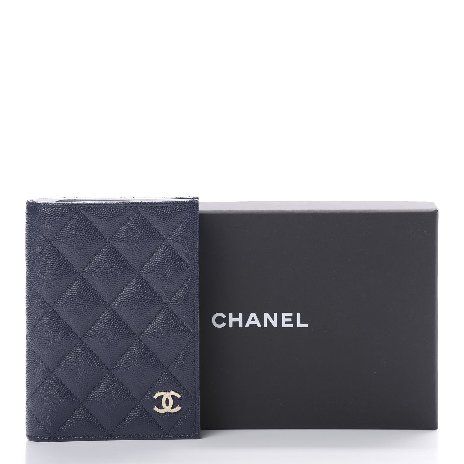 Chanel Caviar Quilted Passport Holder Navy Blue 8 of 8