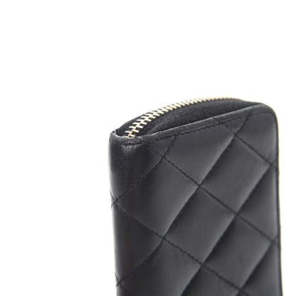 Chanel Lambskin Quilted Zip Coin Purse Black 10 of 10