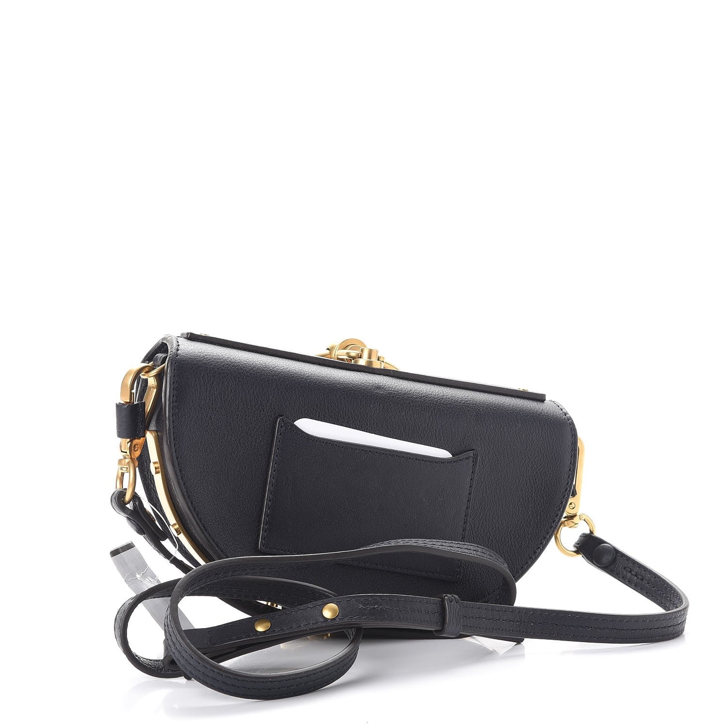 Chloe Suede Calfskin Constellation Studded Small Nile Bracelet Minaudiere Bag Full Blue 3 of 11