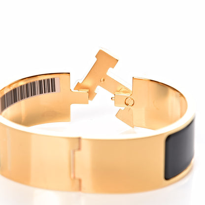 Hermes Enamel Wide Clic Clac H Bracelet GM Black 6 of 7