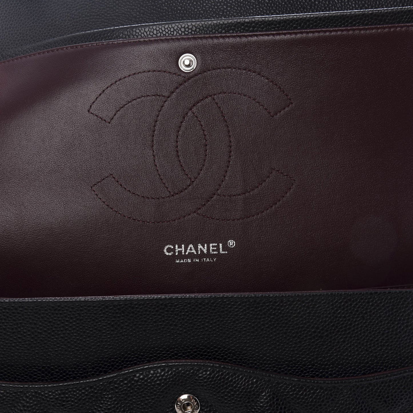 Caviar Quilted Jumbo Double Flap Black
