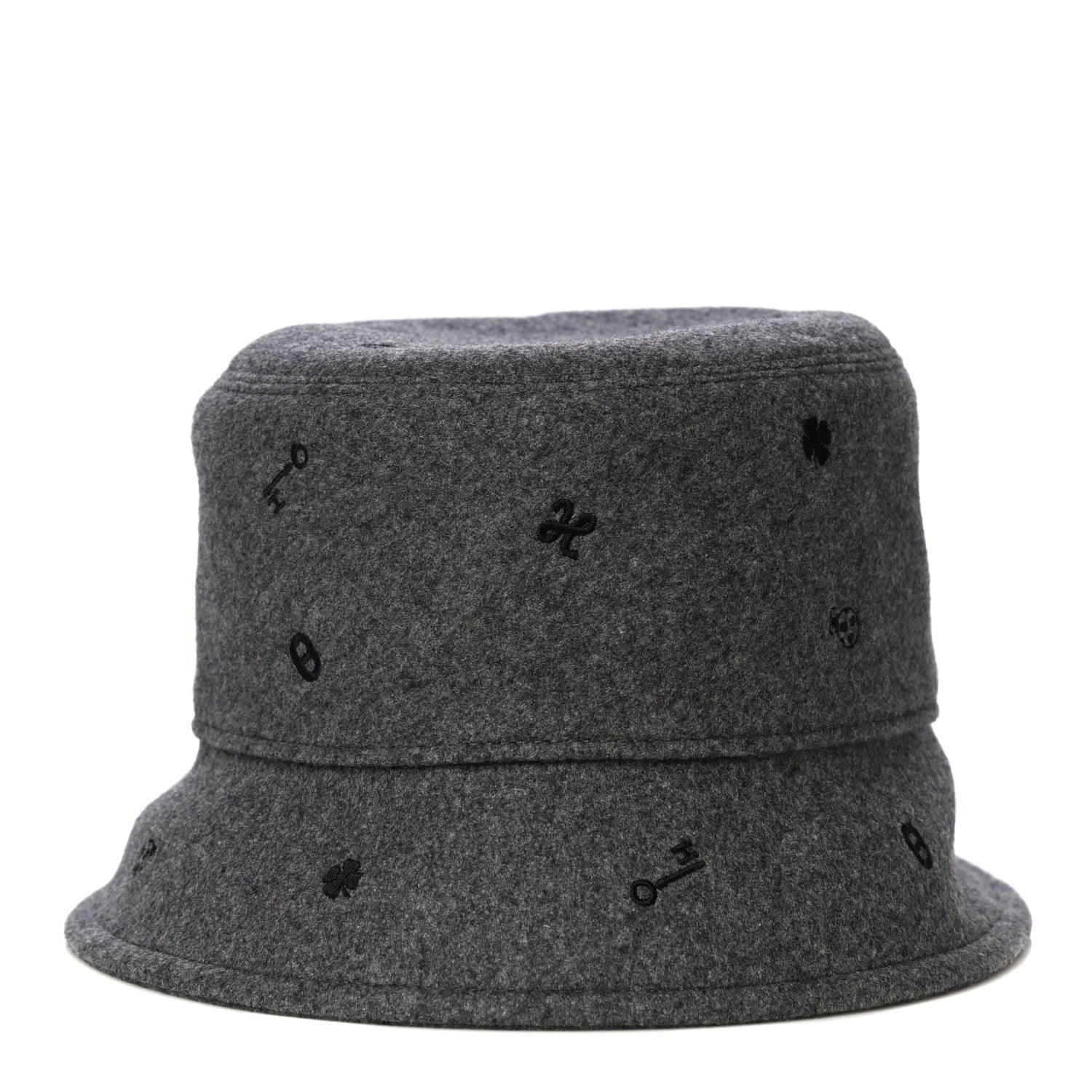 Hermes Cashmere Debbie Charms Bucket Hat 57 Charbon 2 of 5
