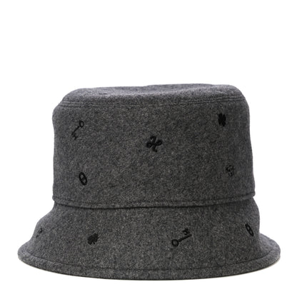 Hermes Cashmere Debbie Charms Bucket Hat 57 Charbon 2 of 5