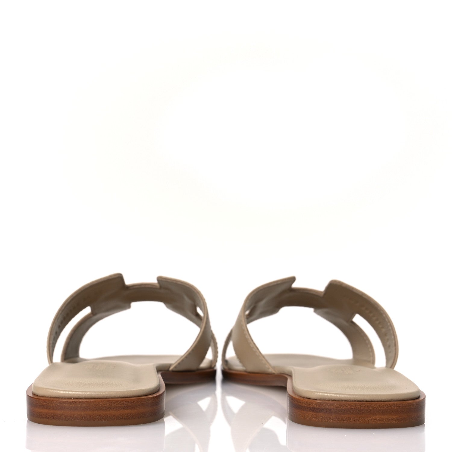 Hermes Box Calfskin Oran Sandals 39.5 Beige Lin 6 of 10
