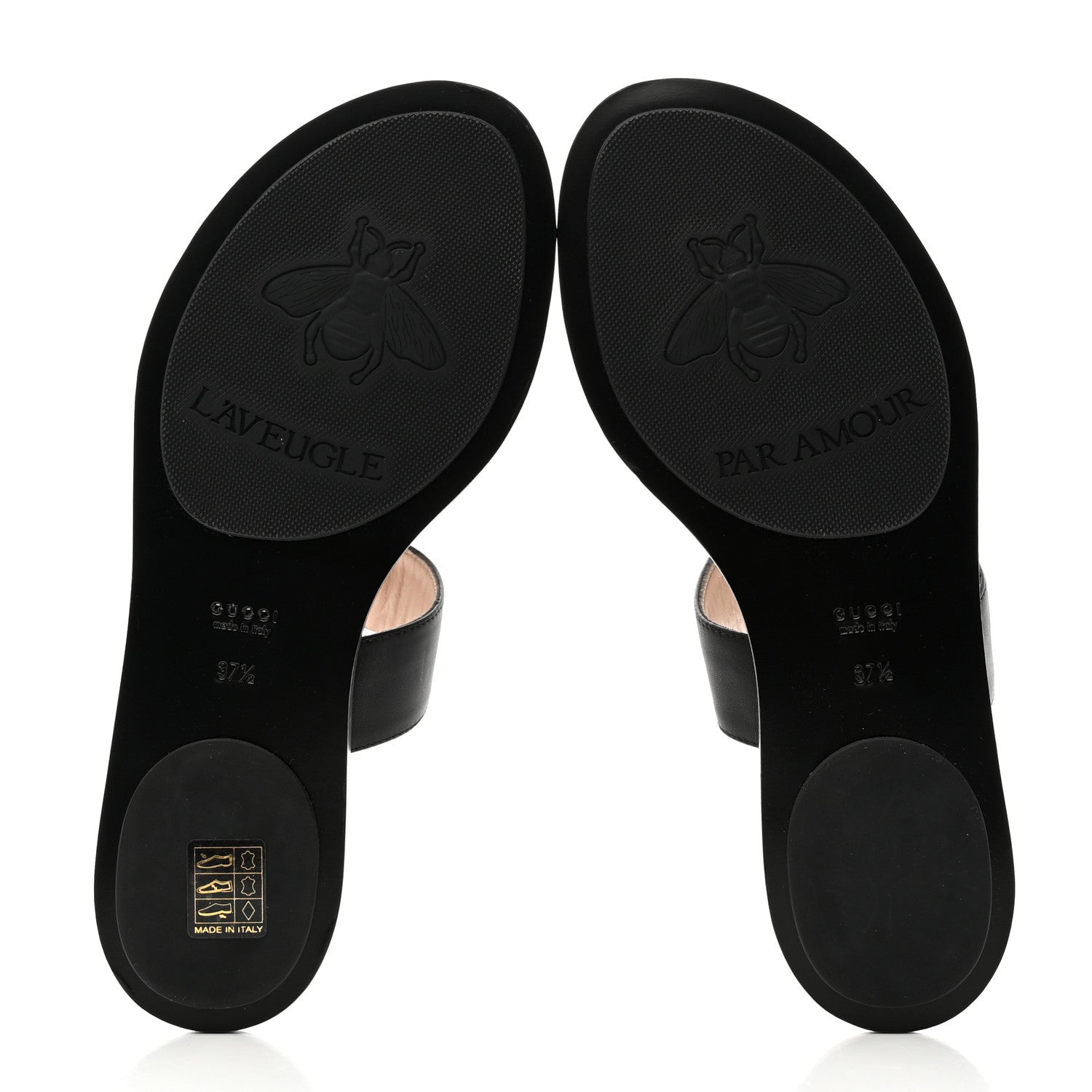 Gucci Calfskin GG Marmont Thong Sandals 38 Black 5 of 8