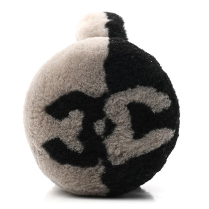Chanel Shearling CC Ear Muffs Beige Black 4 of 5