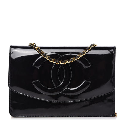 Chanel Patent Timeless CC Wallet On Chain WOC Black 1 of 10