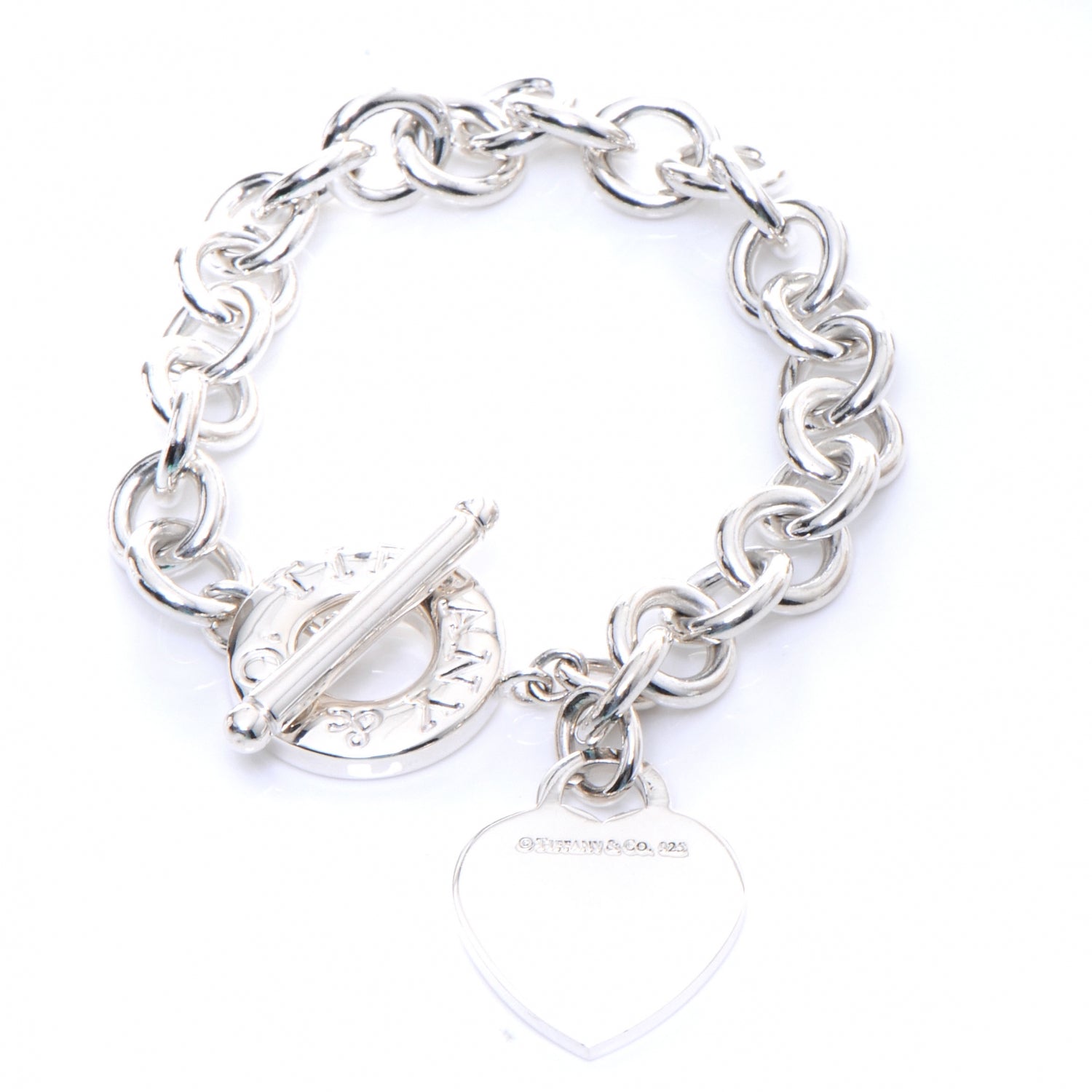 Tiffany Sterling Silver Heart Tag Toggle Bracelet 1 of 5