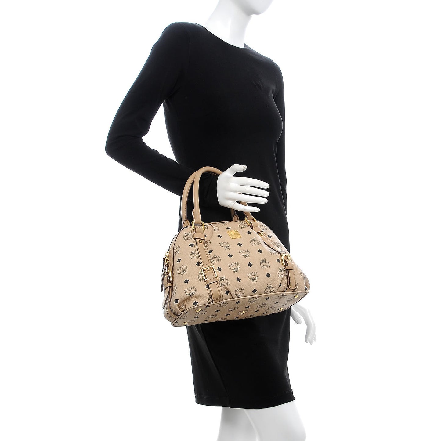 Visetos Vintage Boston Satchel Beige