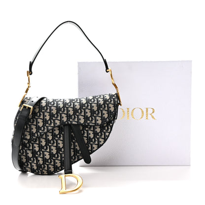 Christian Dior Oblique Saddle Bag With Strap Blue 11 of 11