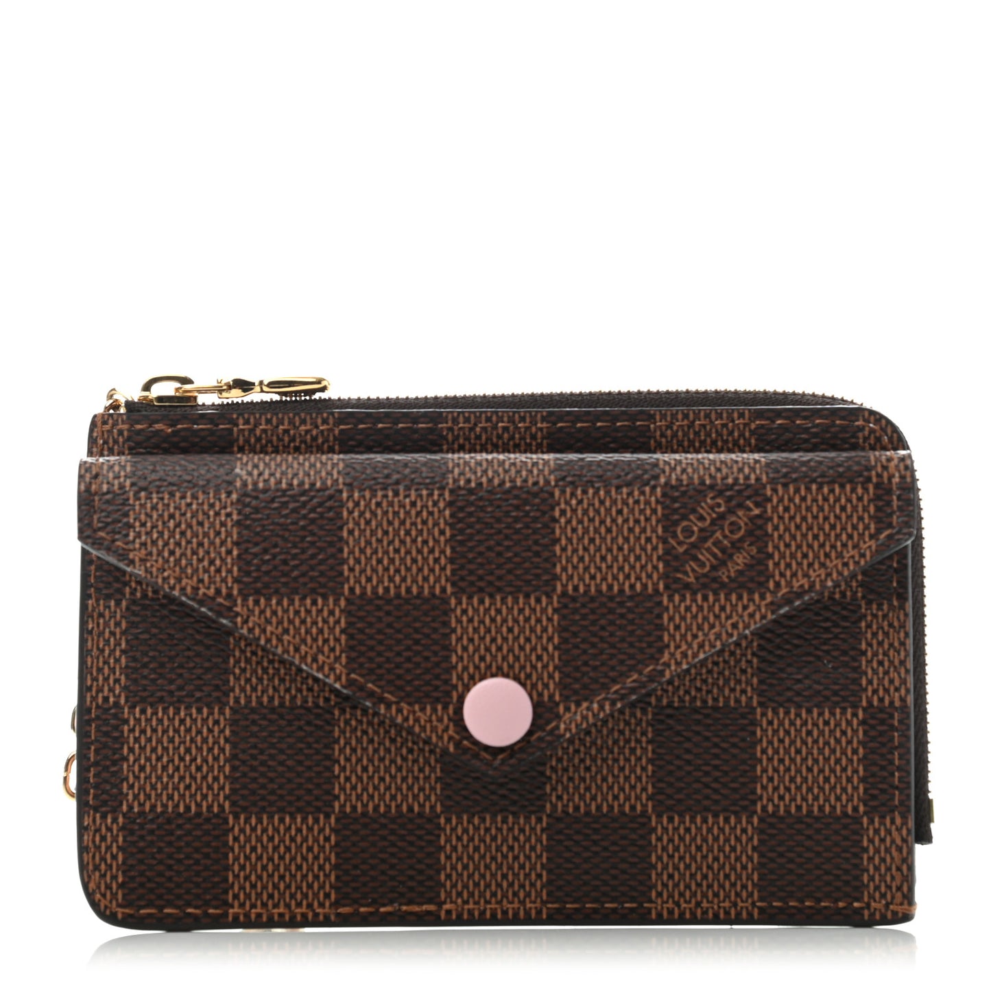 Damier Ebene Recto Verso Card Holder Rose Ballerine