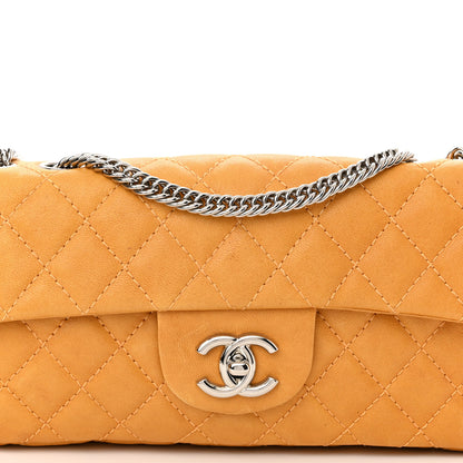 Chanel Glazed Lambskin Quilted Bijoux Chain East West Flap Mango 7 of 9