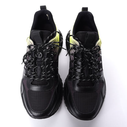 Louis Vuitton Calfskin Run Away Pulse Sneakers 7 Black Yellow 5 of 11