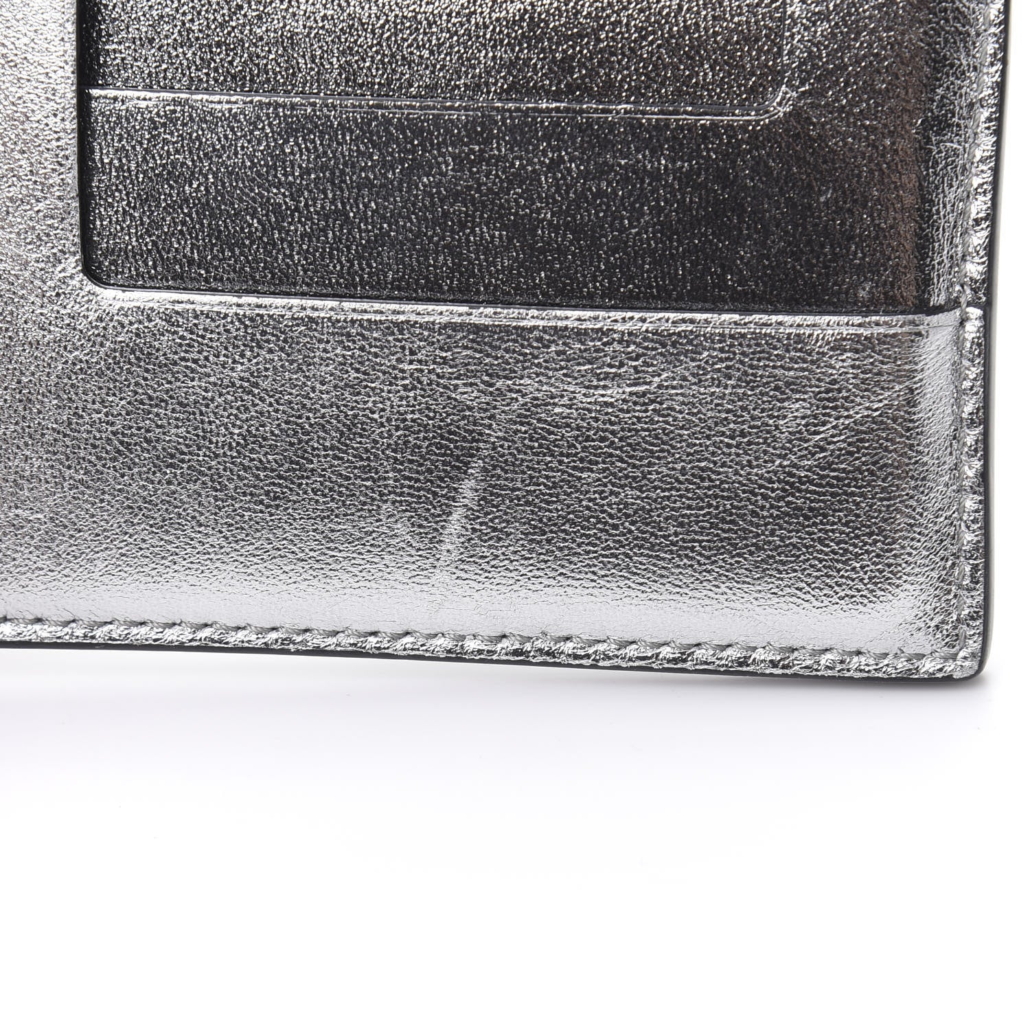 Tom Ford Metallic Calfskin Card Holder Silver 9 of 9