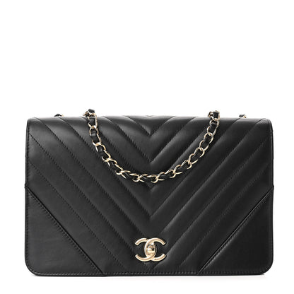 Chanel Lambskin Chevron Quilted Mini Statement Flap Black 1 of 10