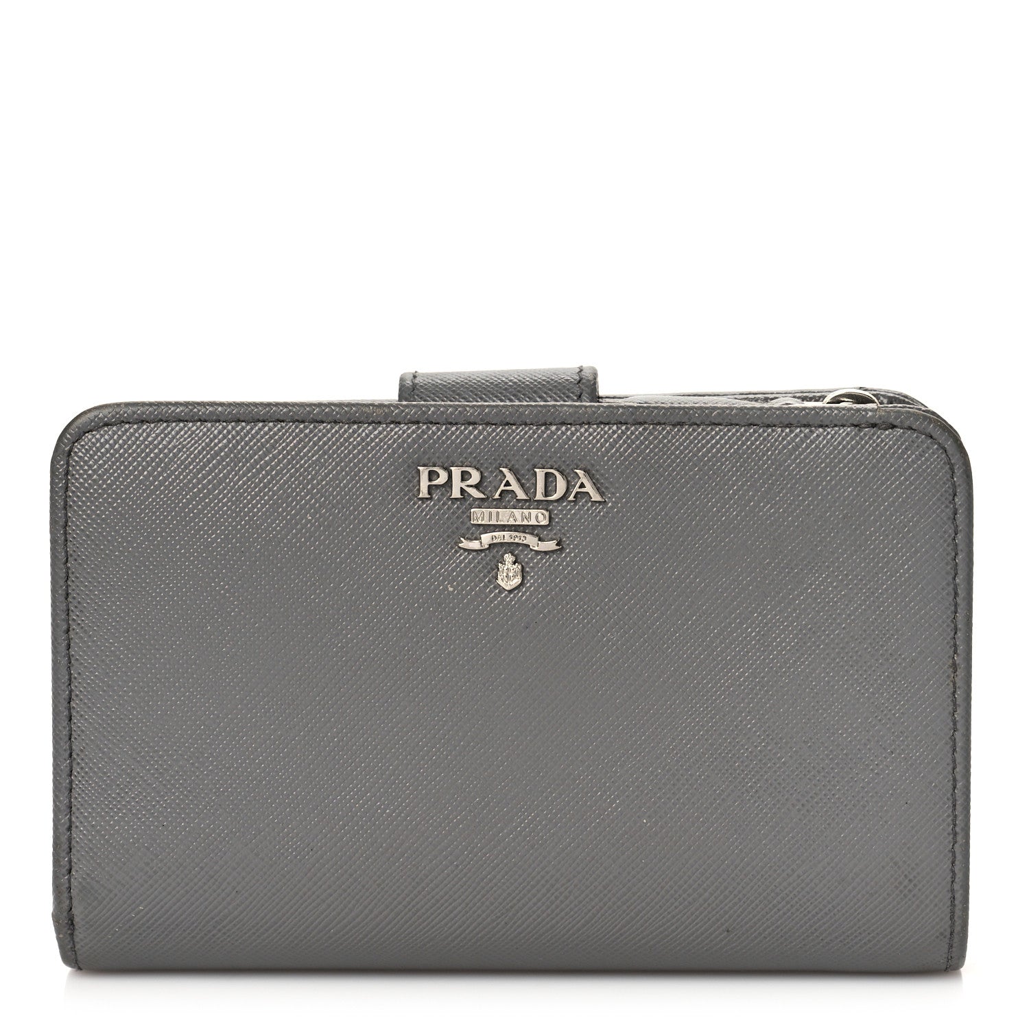 Prada Saffiano Metal Compact Wallet Marmo 1 of 11