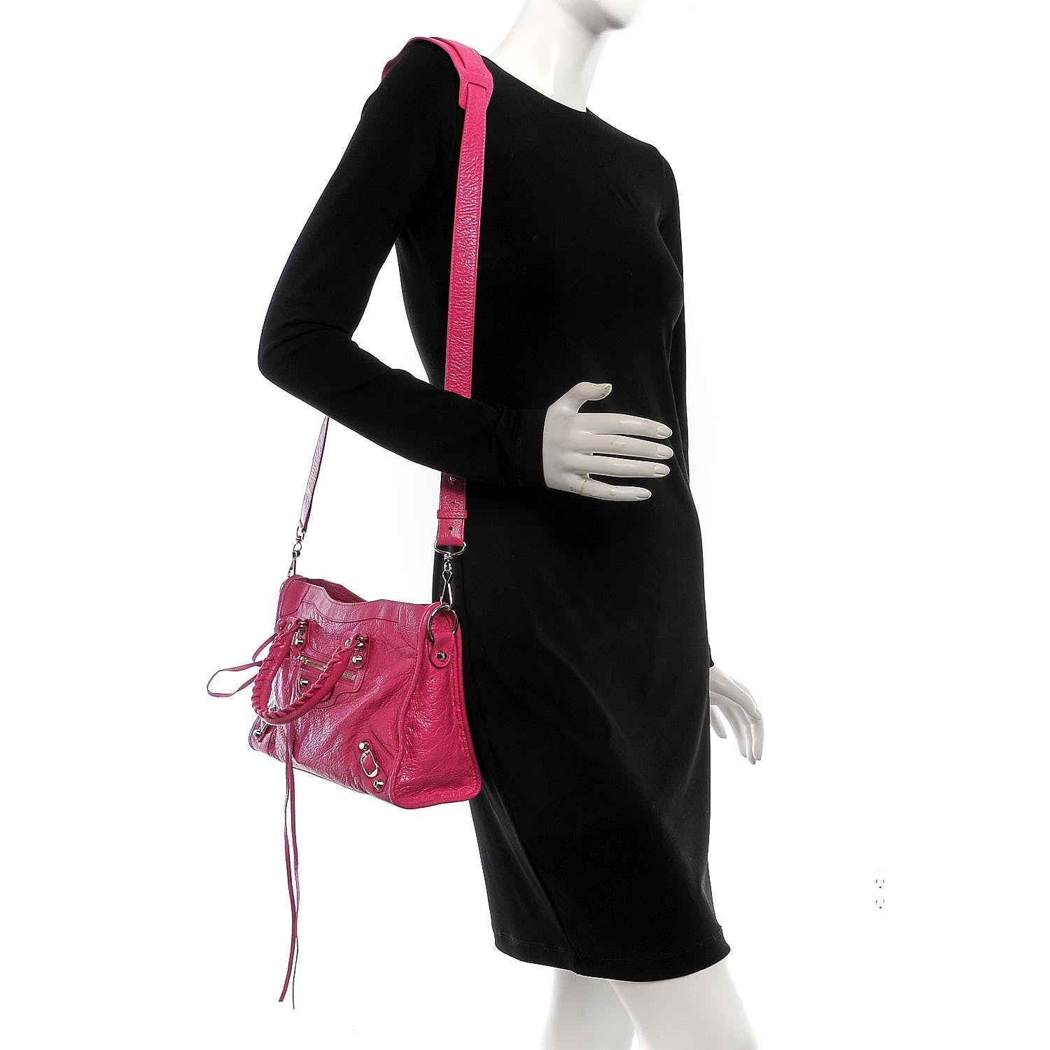 Balenciaga Agneau Classic Silver Hardware S City Rose Flamingo 2 of 7