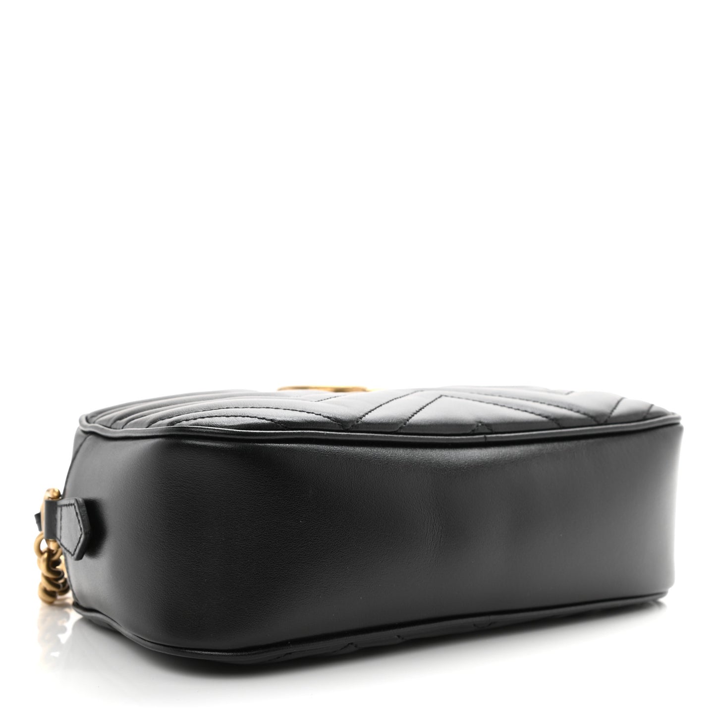 Calfskin Matelasse Small GG Marmont Chain Shoulder Bag Black
