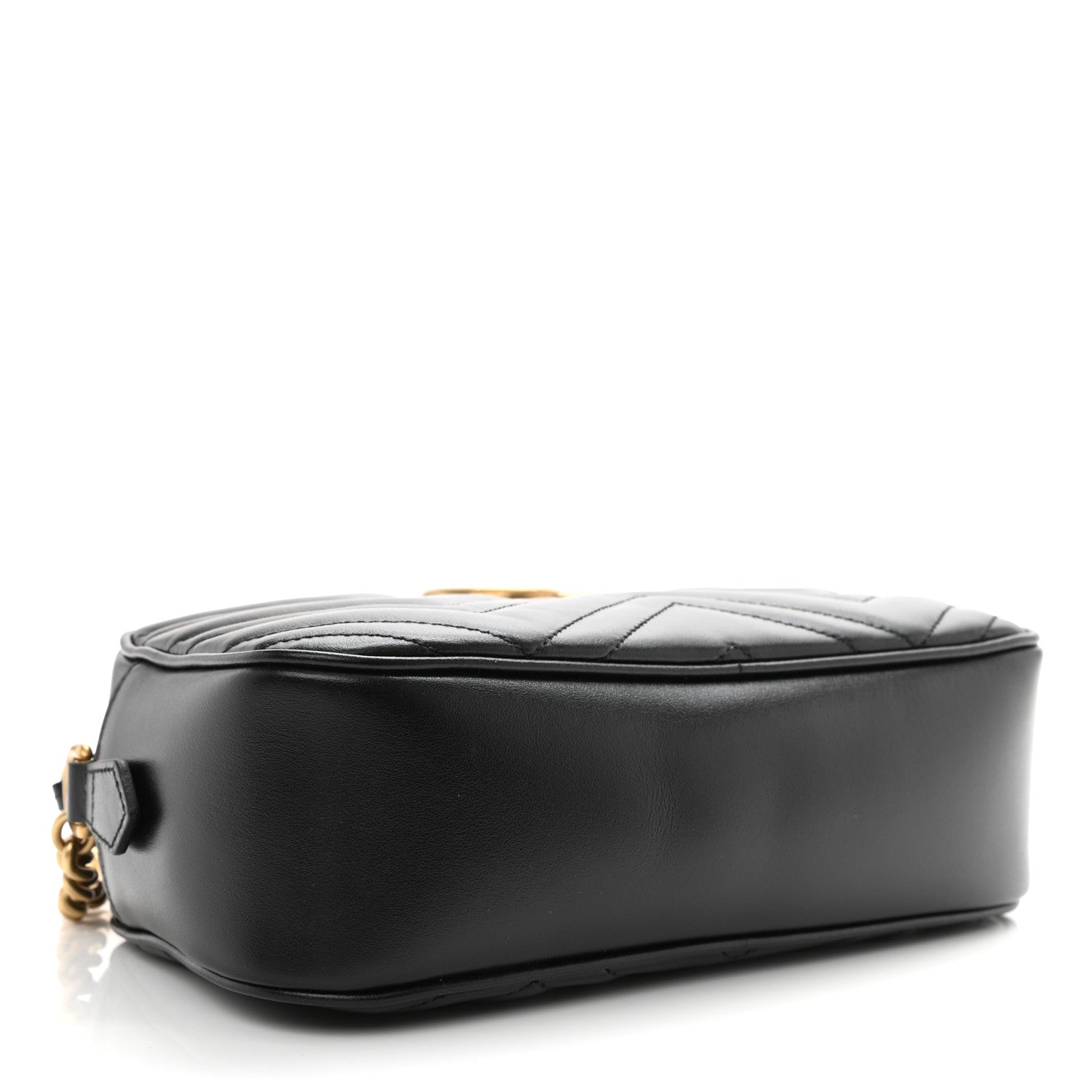 Gucci Calfskin Matelasse Small GG Marmont Chain Shoulder Bag Black 4 of 8