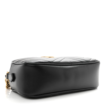 Gucci Calfskin Matelasse Small GG Marmont Chain Shoulder Bag Black 4 of 8