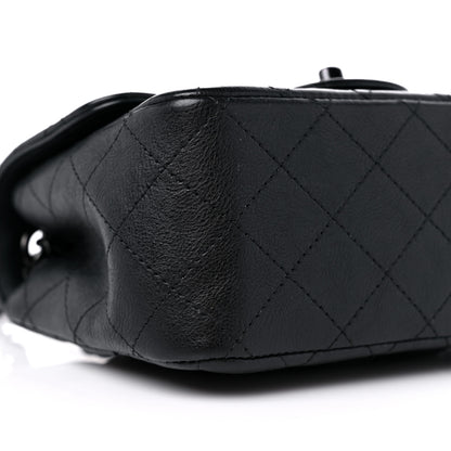 Chanel Crumpled Calfskin Quilted Mini Square Flap So Black 7 of 11