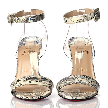 Christian Louboutin Patent Marble Swirl Levitallo 100 Sandals 38.5 Multicolor 2 of 8