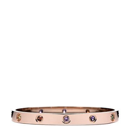 Cartier 18K Pink Gold Sapphire Garnet Amethyst LOVE Bracelet 17 2 of 7
