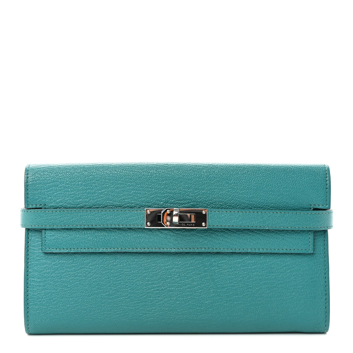 Hermes Chevre Mysore Kelly Longue Wallet Bleu Paon 1 of 18