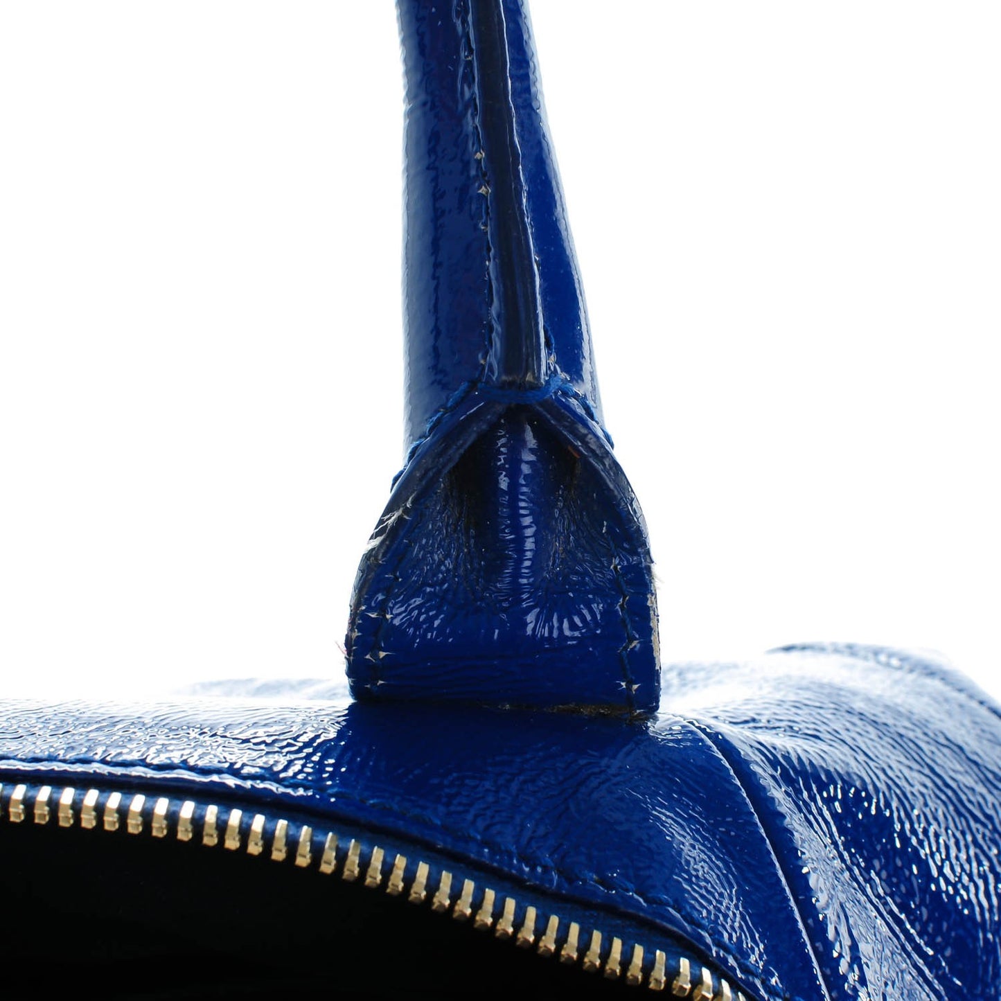 Textured Patent Medium Easy Sac Majorelle Blue