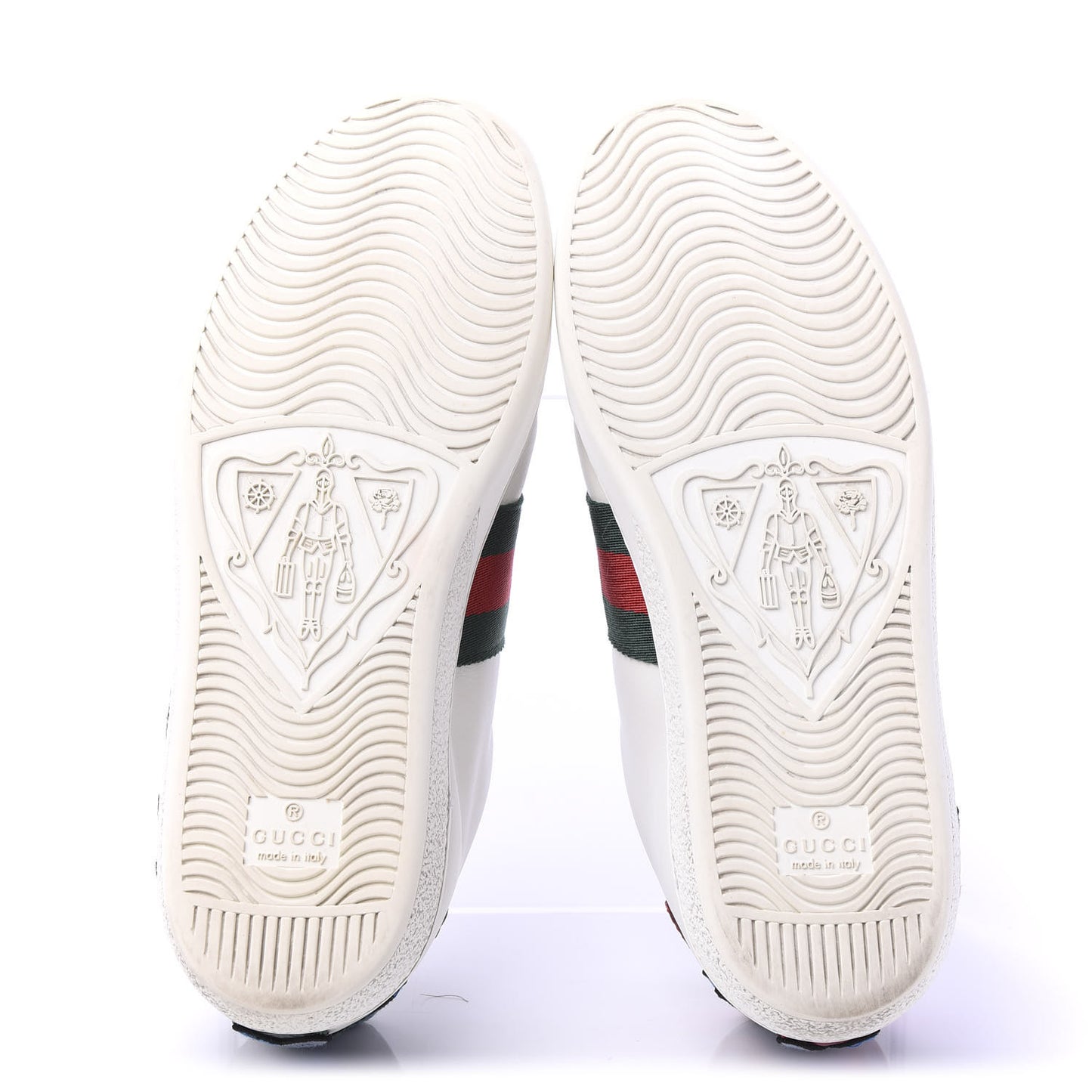Calfskin Web Floral Embroidered Womens Ace Sneakers 36 White