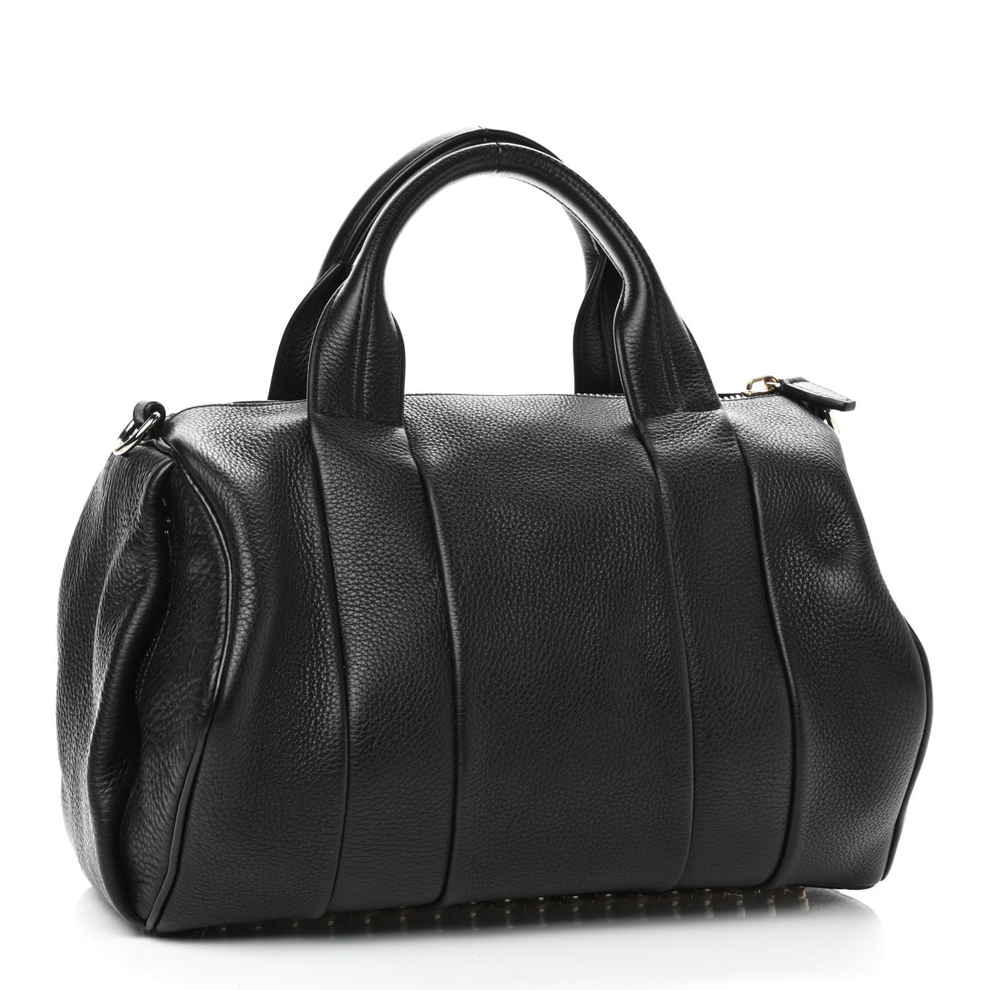 Pebbled Lambskin Rocco Black Pale Gold Hardware