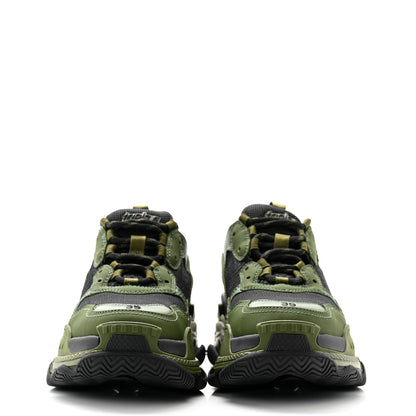 Balenciaga Fabric Mesh Mens Triple S Sneakers 39 Black Kaki 2 of 8