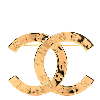 Chanel Metal Paris Button CC Large Brooch Gold 1 of 4