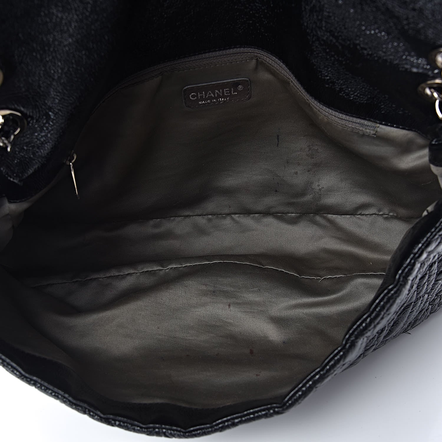 Chanel Vinyl Graphic Edge Flap Black 5 of 15