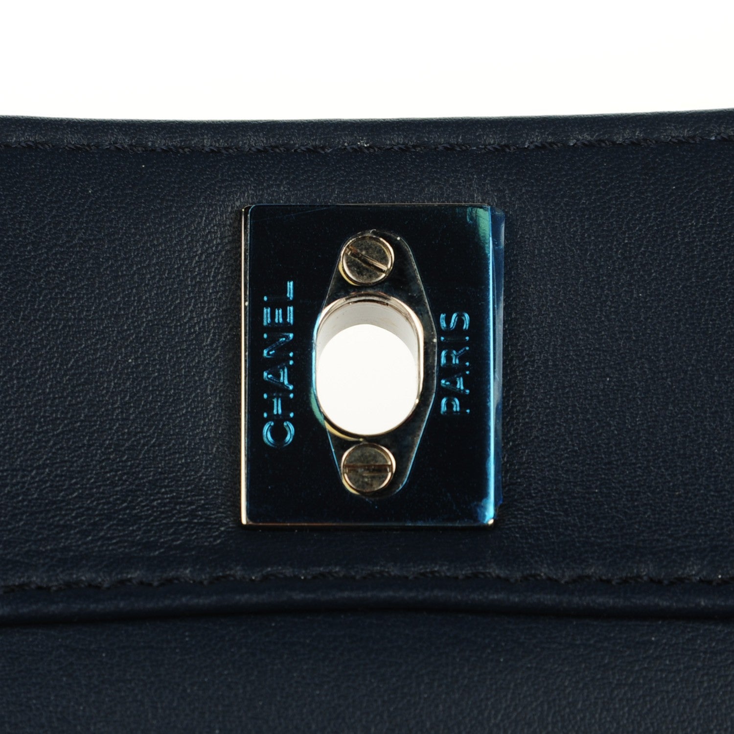Chanel Patent Quilted Clutch Flap Dark Blue 6 of 8