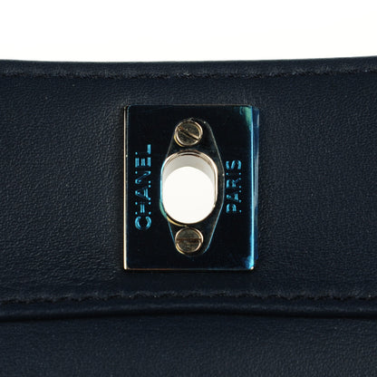 Chanel Patent Quilted Clutch Flap Dark Blue 6 of 8