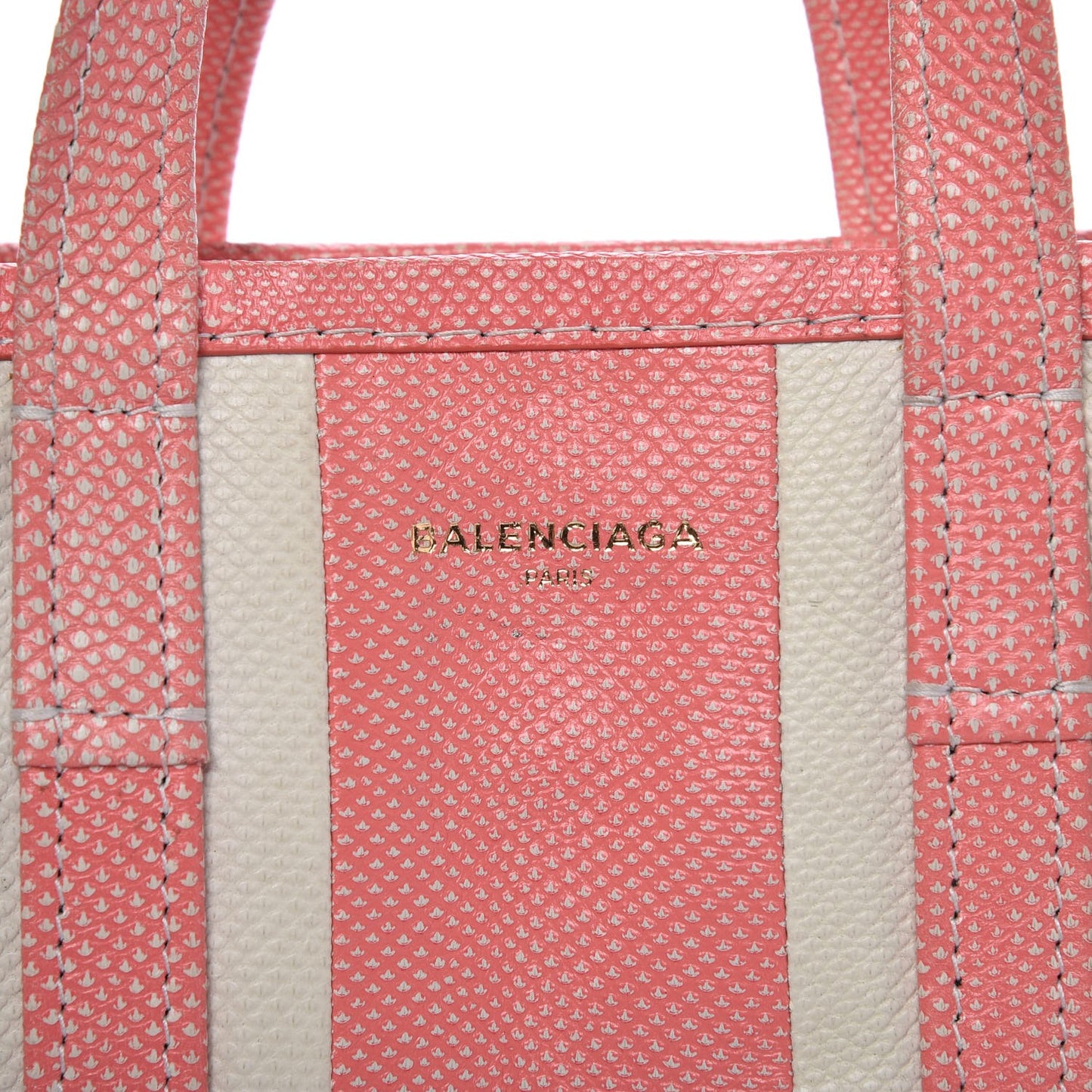 Agneau XS Bazar Shopper Tote Pink White
