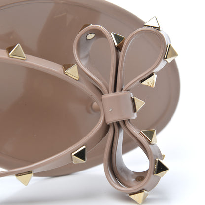 Valentino Garavani PVC Jelly Rockstud Bow Thong Sandals 41 Poudre 9 of 18