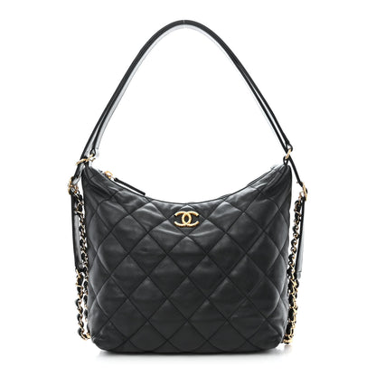 Chanel Lambskin Quilted Maxi Hobo Black 1 of 12