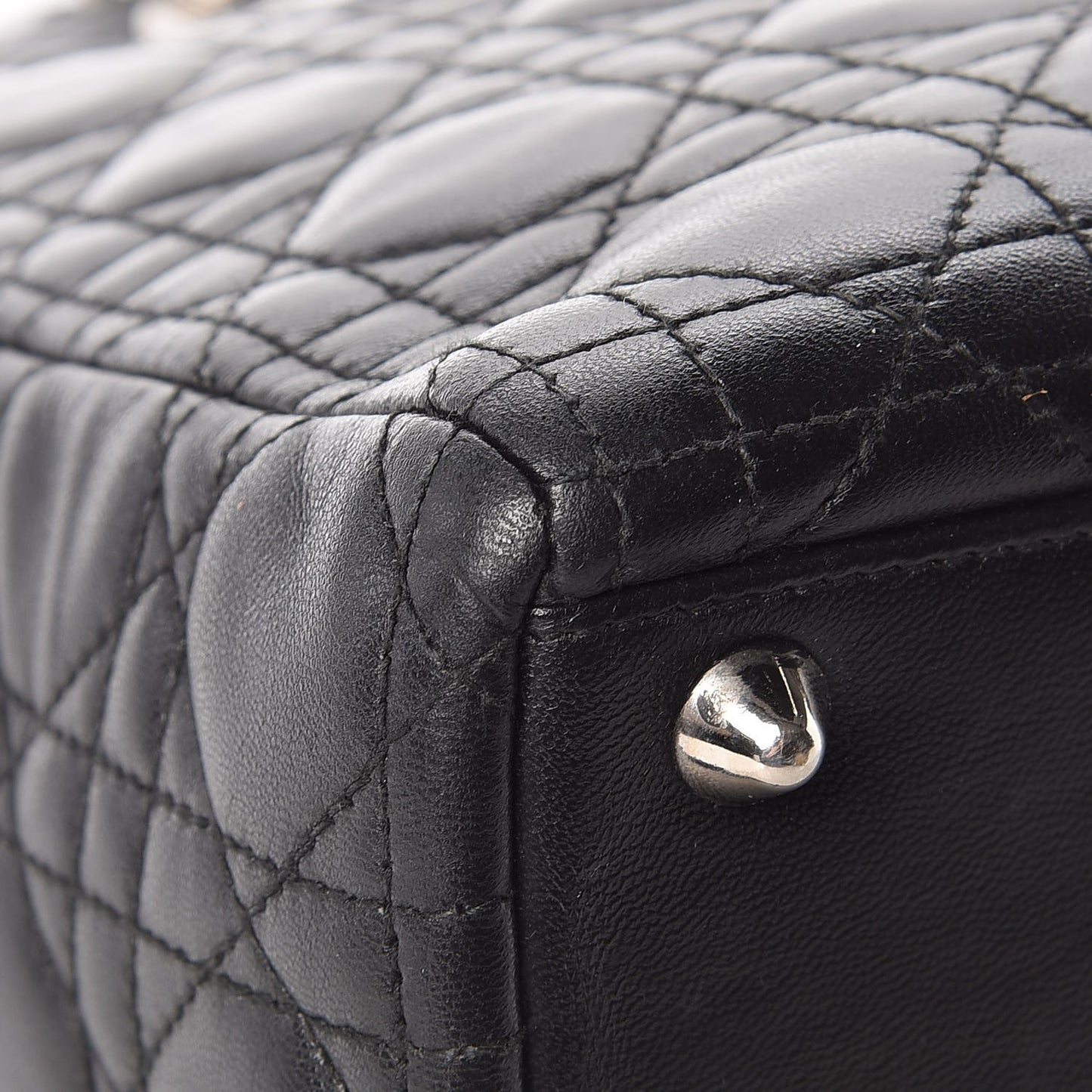 Lambskin Cannage Large Lady Dior Black