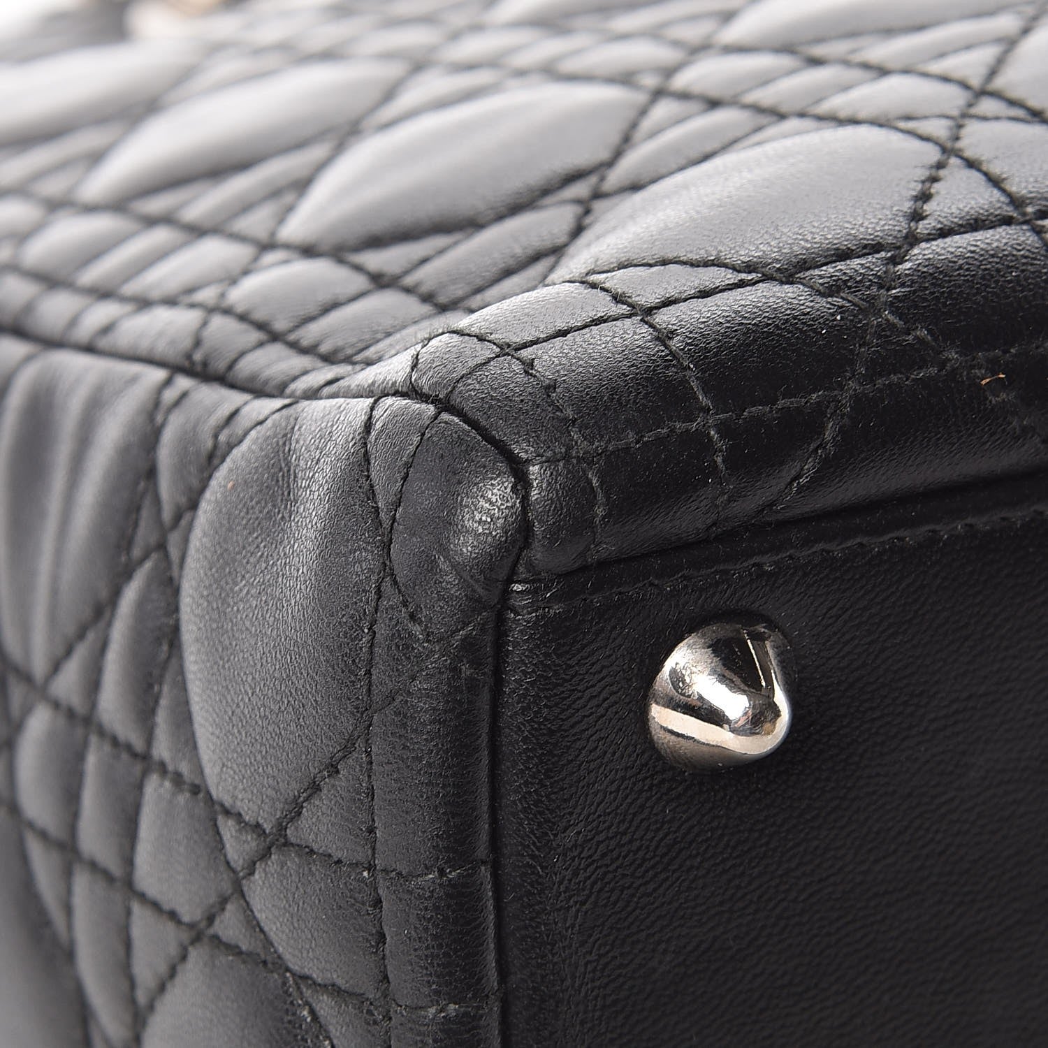 Christian Dior Lambskin Cannage Large Lady Dior Black 9 of 13